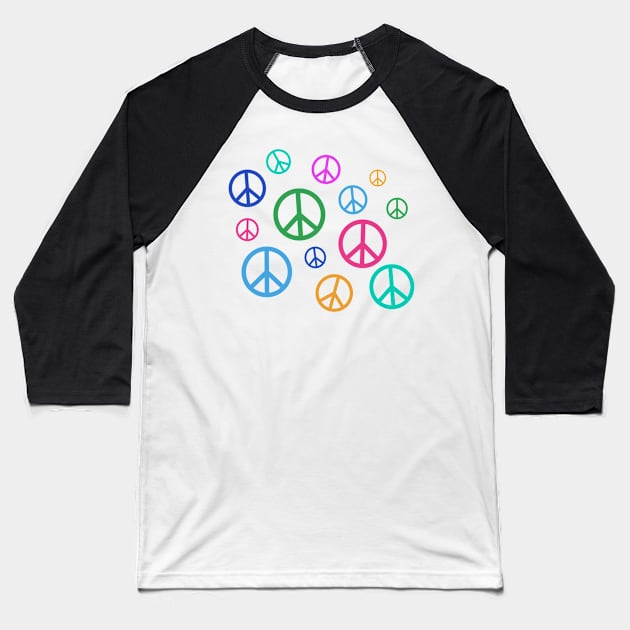 Peace Rainbow Baseball T-Shirt by jrotem